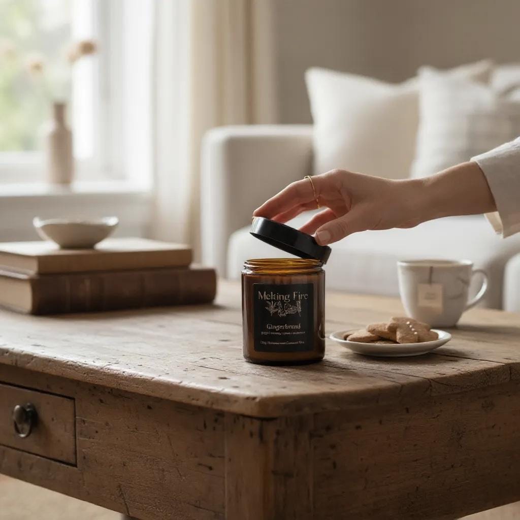 Gingerbread Scented Candle – Beeswax Coconut Wax, Festive Aroma