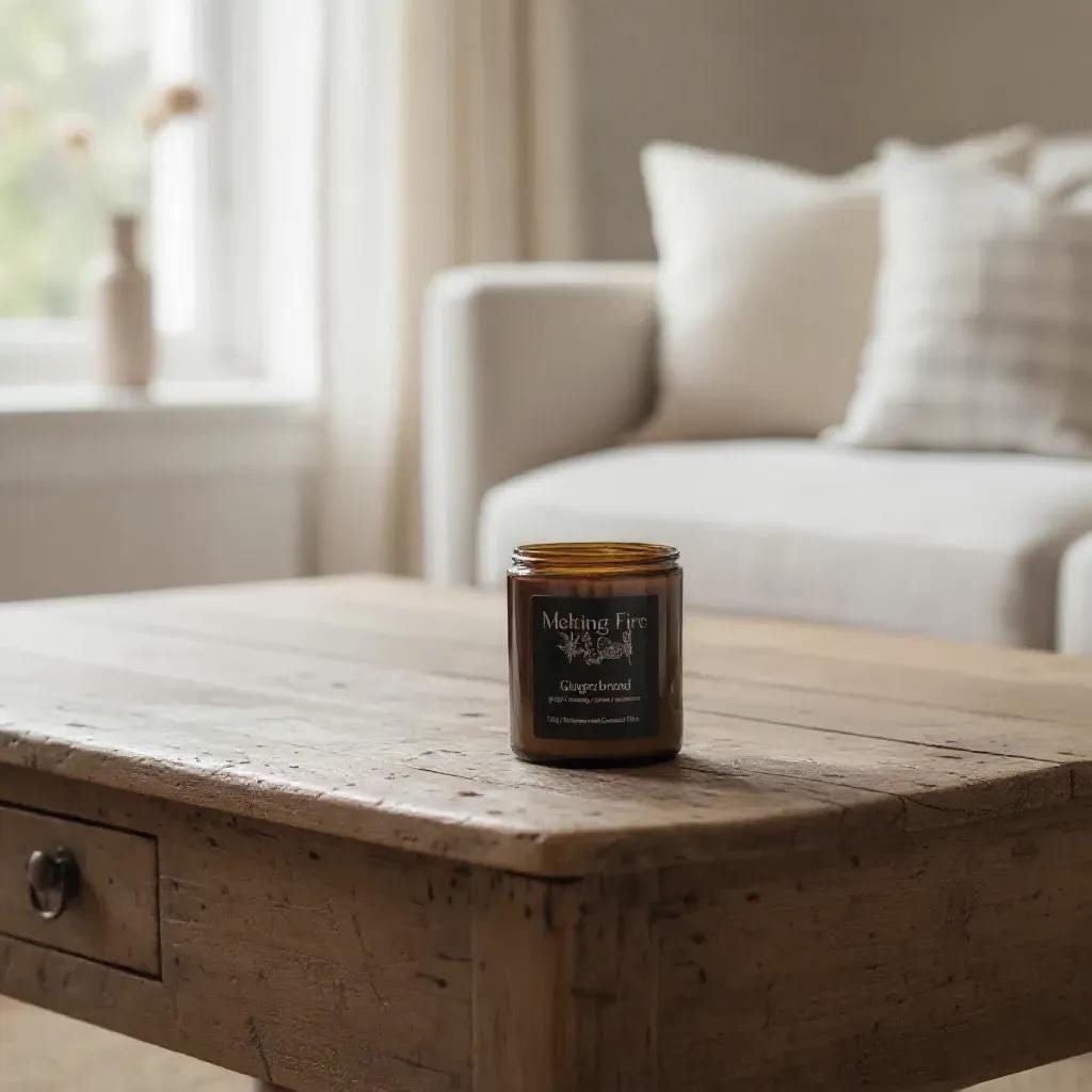 Gingerbread Scented Candle – Beeswax Coconut Wax, Festive Aroma