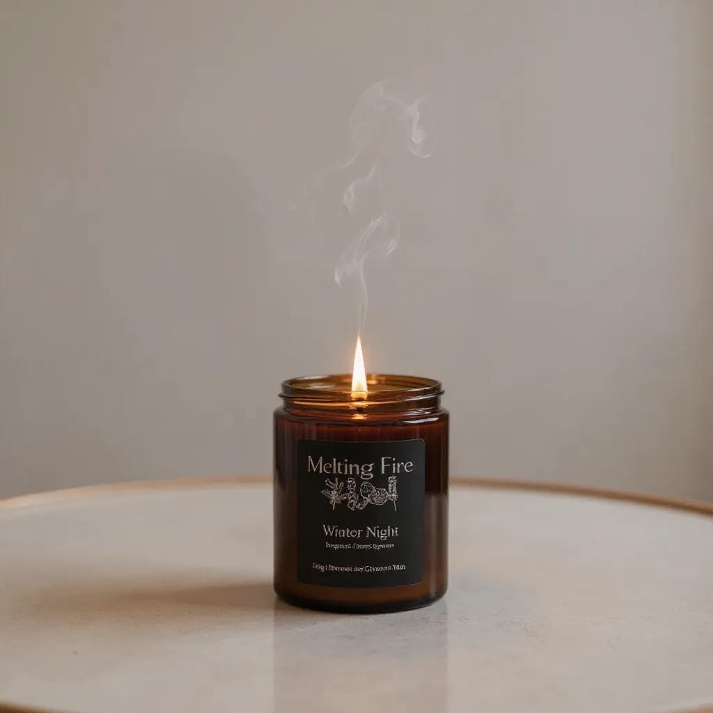 Winter Night Candle- Beeswax and Coconut Wax Blend- Bergamot and Black Spruce Oils.