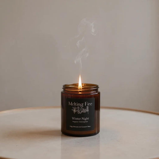 Winter Night Candle- Beeswax and Coconut Wax Blend- Bergamot and Black Spruce Oils.