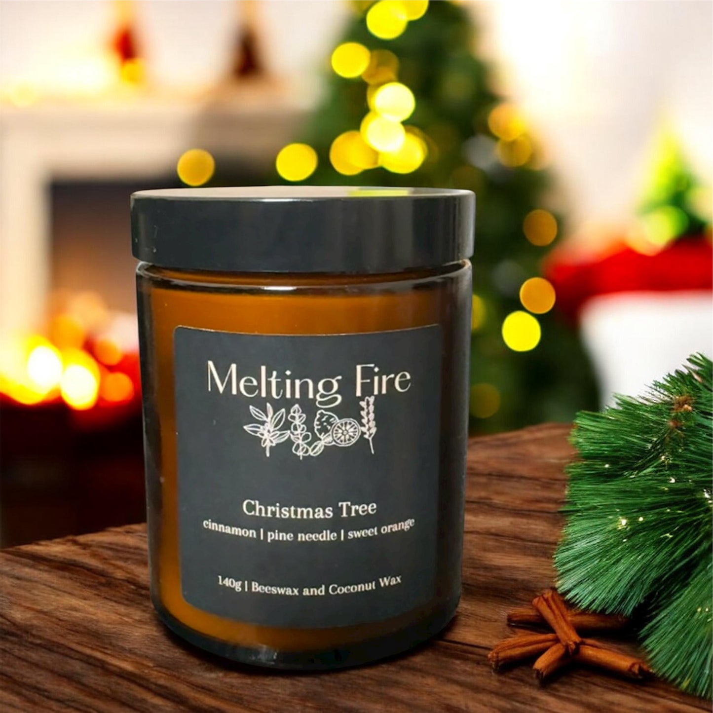 Christmas Tree Candle- made with Pine Needle, Cinnamon & Orange essential oil