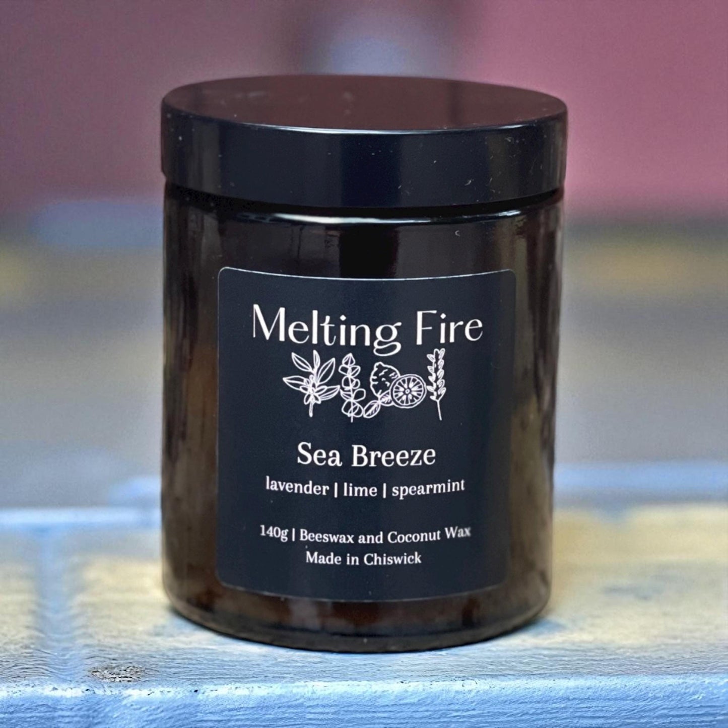 Handmade Sea Breeze Candle – Beeswax Coconut Wax, Lavender Lime Spearmint