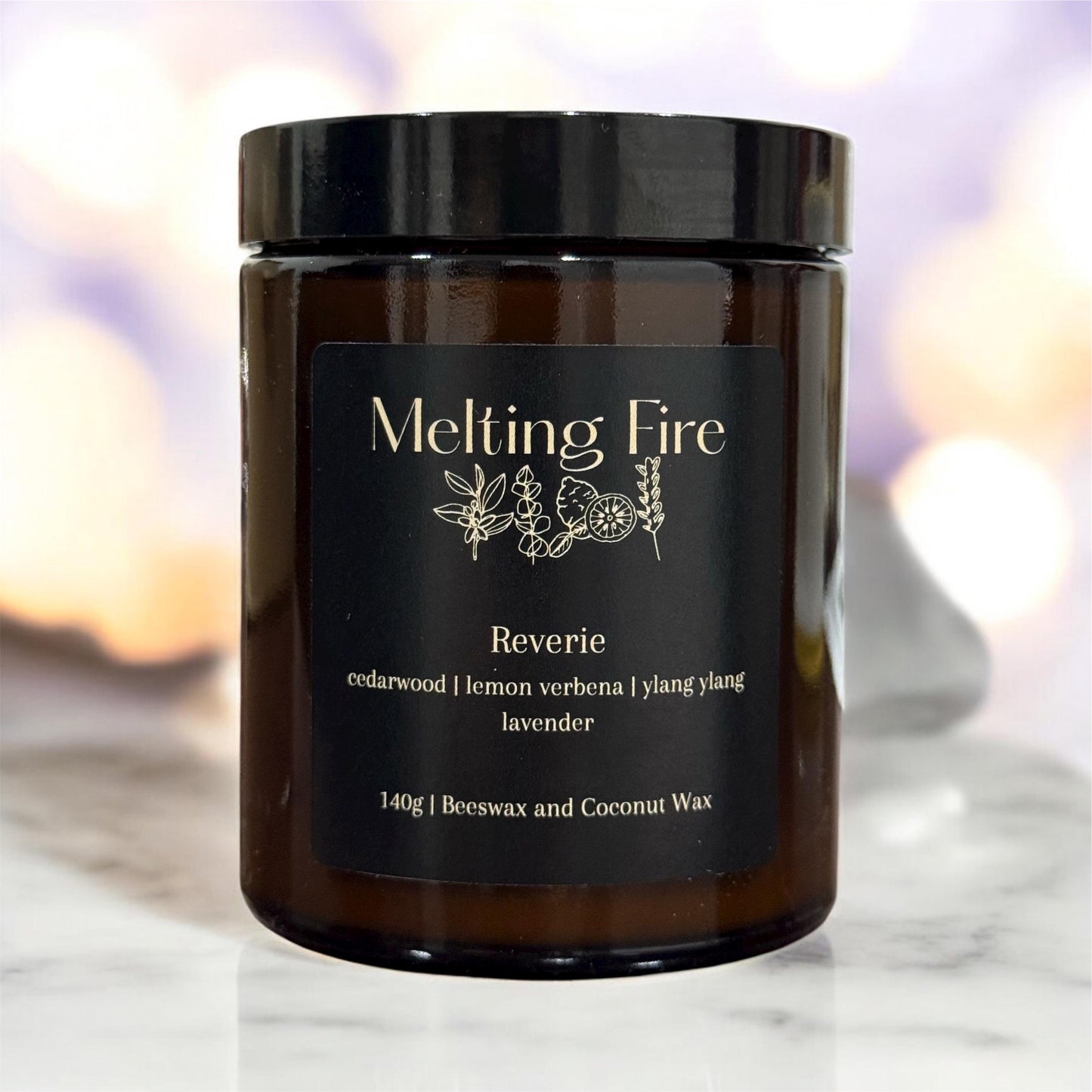 Reverie Candle – Lavender, Cedarwood & Ylang Ylang, Beeswax Coconut Wax